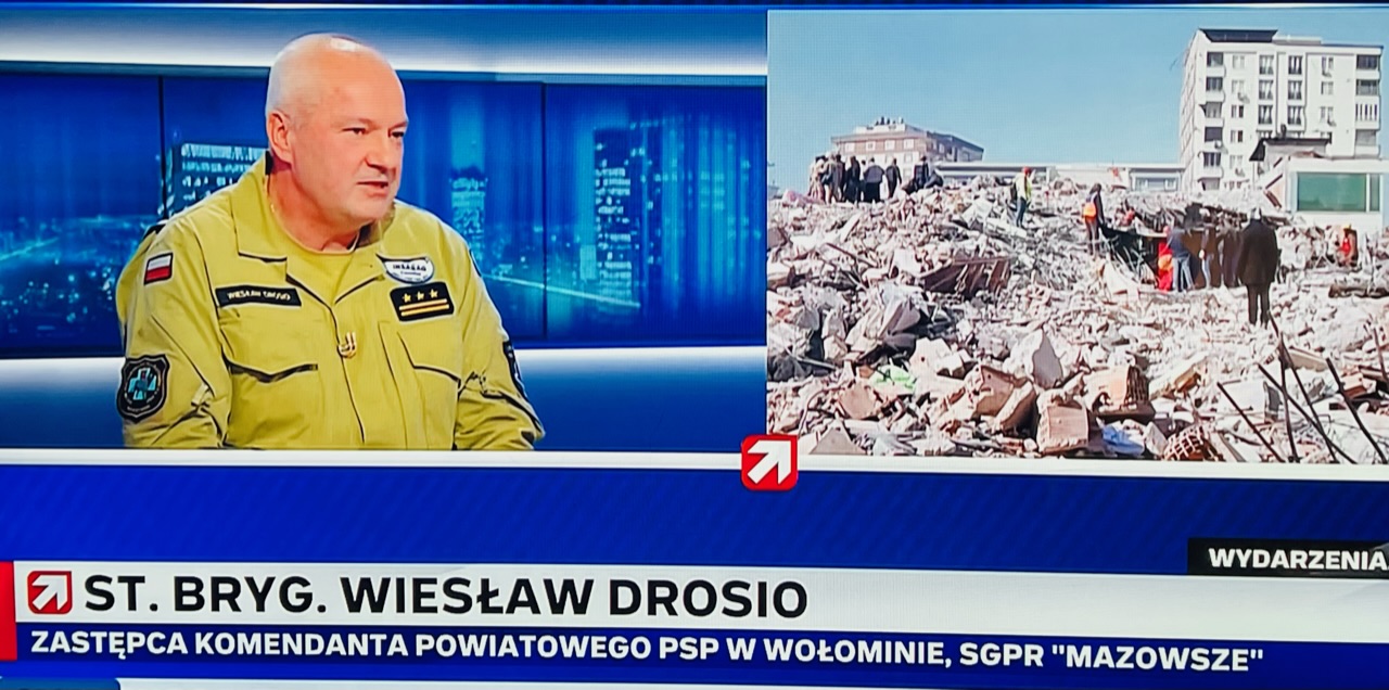 WOŁOMIN. Komendant Wiesław Drosio gościem i ekspertem u Bogdana Rymanowskiego w Polsat News.  
