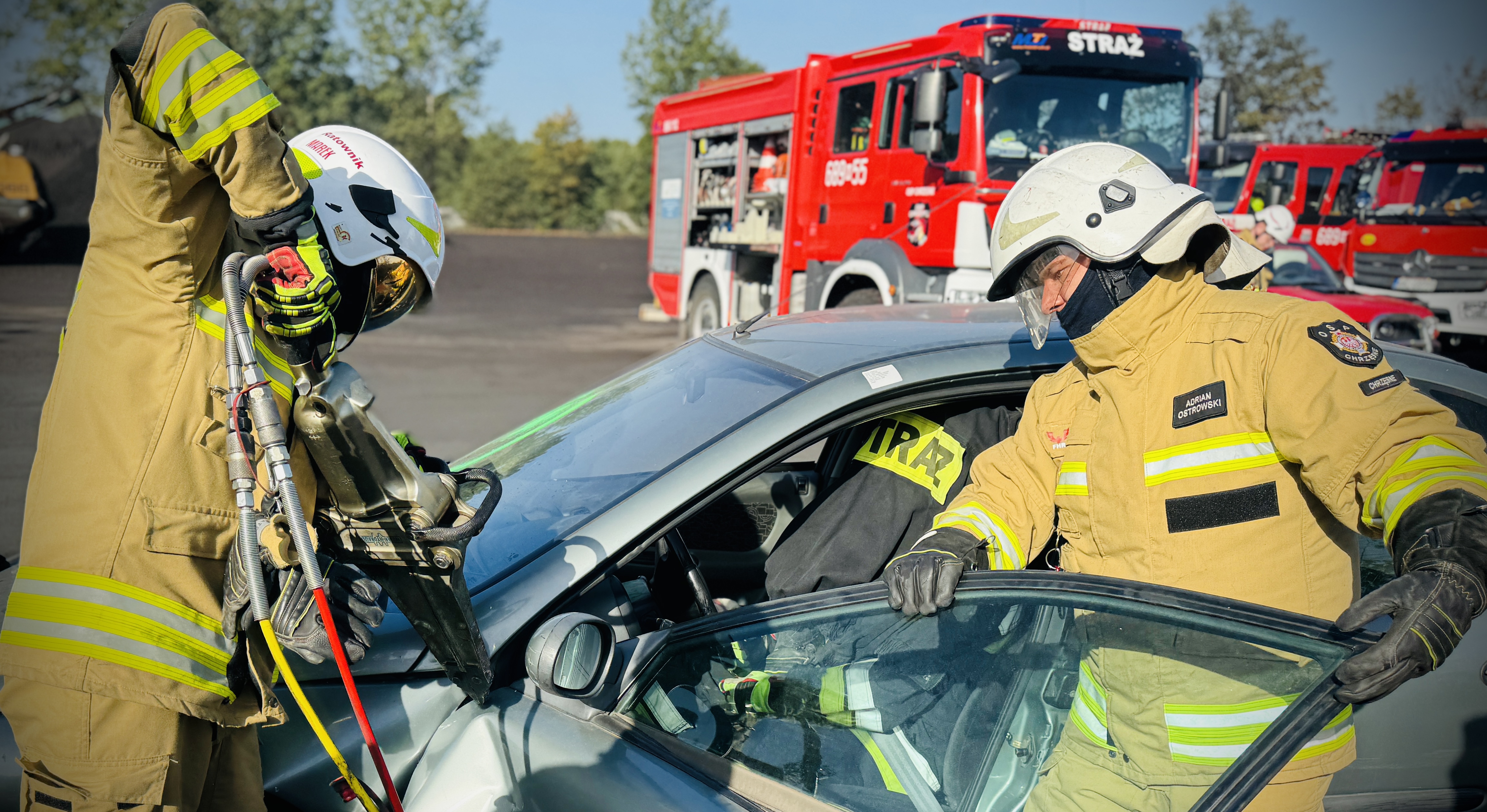 WOŁOMIN. Ważne ćwiczenia z ratownictwa technicznego dla jednostek Ochotniczych Straży Pożarnych.